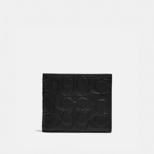 Men's COACH 3 In 1 Bifold Wallet Black | 18046DZWI