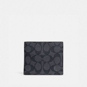 Men's COACH 3 In 1 Bifold Wallet Black | 72310QRYT