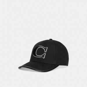 Men's COACH Baseball Hat Black | 15276MQRW