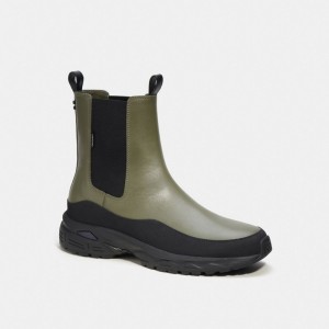 Men's COACH C301 Hybrid Boots Green | 32715NTSF