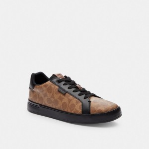 Men's COACH Lowline Sneakers Brown / Black | 14523PZQD