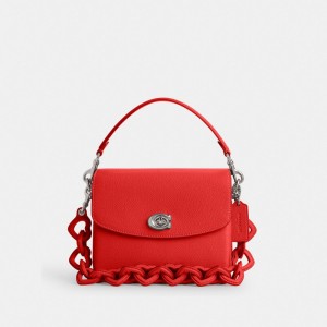 Women's COACH Cassie Crossbody Bags Silver / Red | 61540CPYW